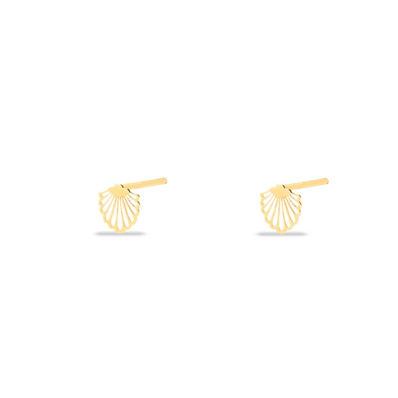 گوشواره طلا 18 عیار طرح صدف - تصویر 1
