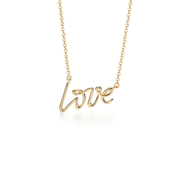 گردنبند طلا 18 عیار طرح love تیفانی - تصویر 2