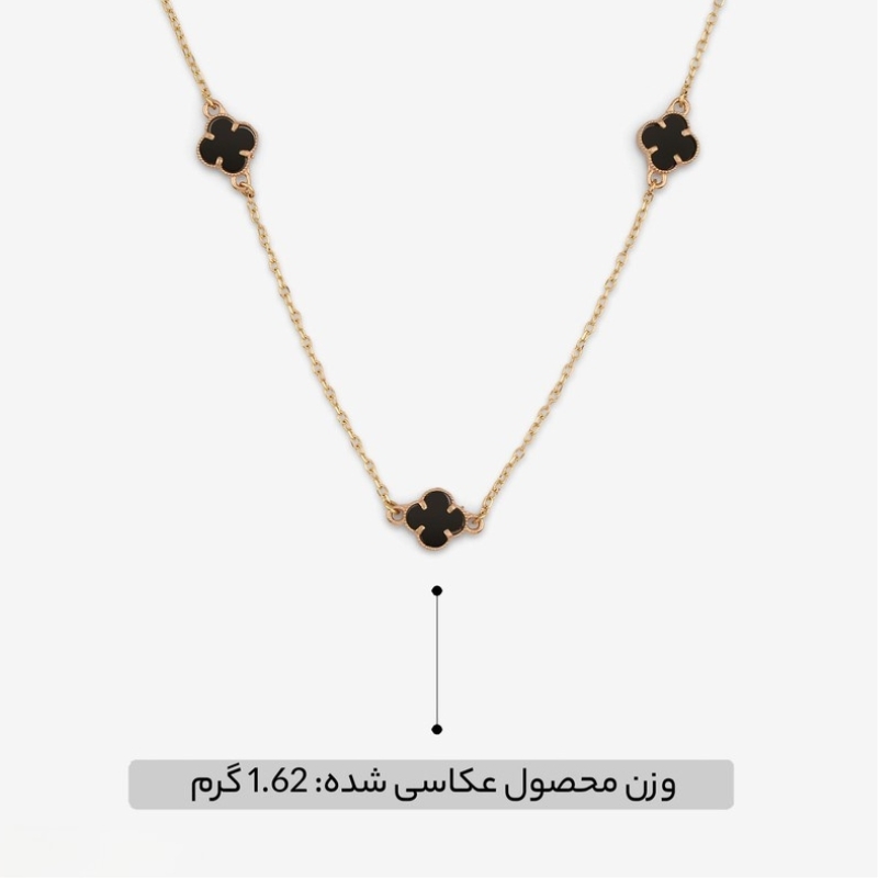 گردنبند طلا 18 عیار ونکلیف 3 تایی مشکی - تصویر 3