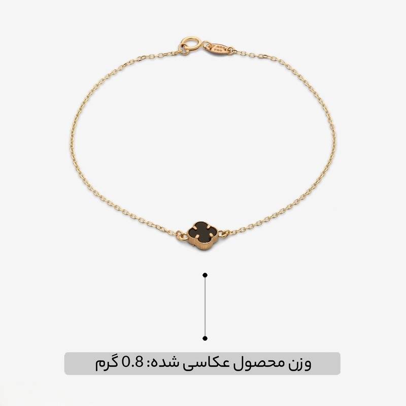 دستبند طلا 18 عیار ونکلیف تکی مشکی - تصویر 5
