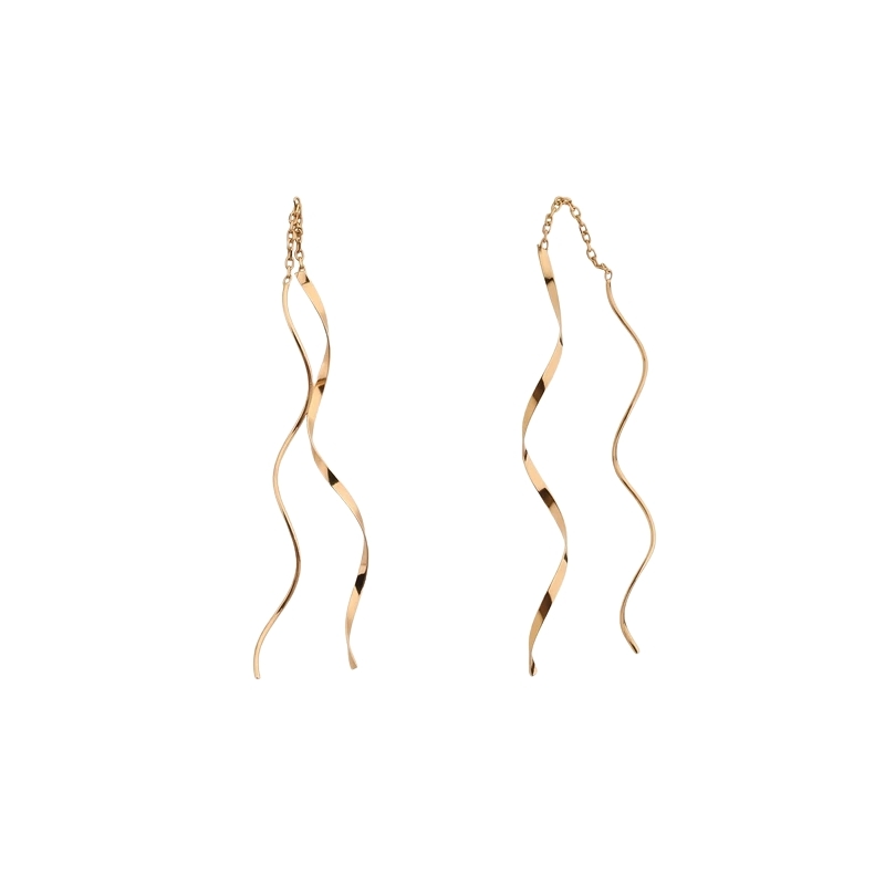 گوشواره بخیه‌ای طلا 18 عیار زنانه  مدل متورا کد 8739