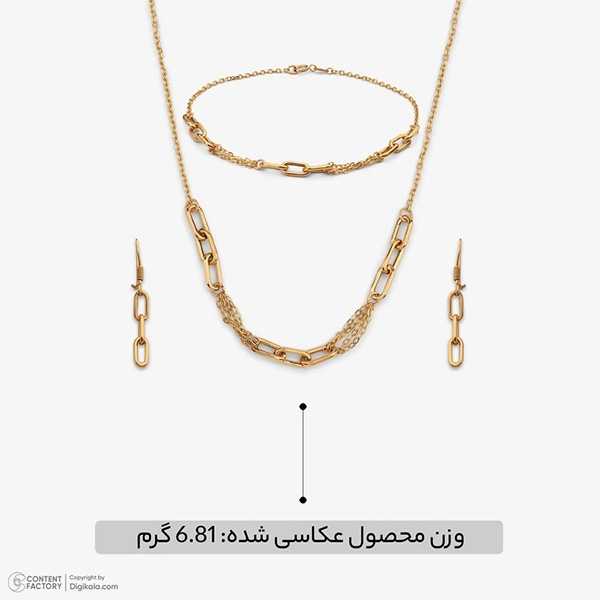 نیم ست طلا 18 عیار زنانه مدل قلمدون فلامینگو - تصویر 1
