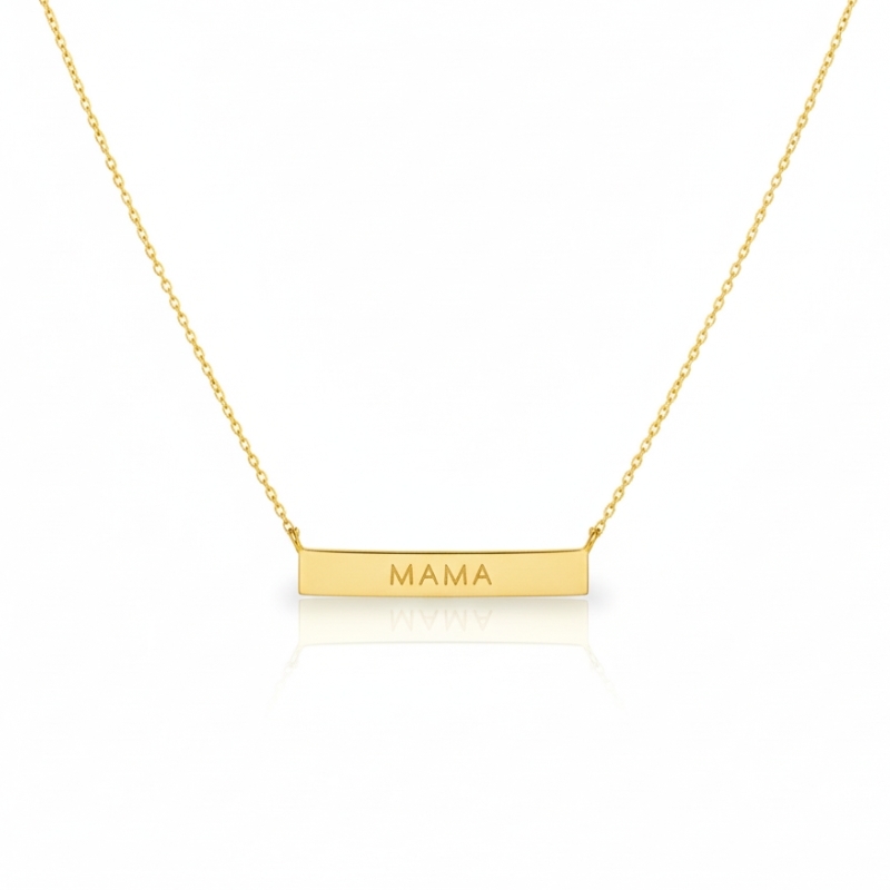 گردنبند طلا 18 عیار طرح مادر Mama مینیمال