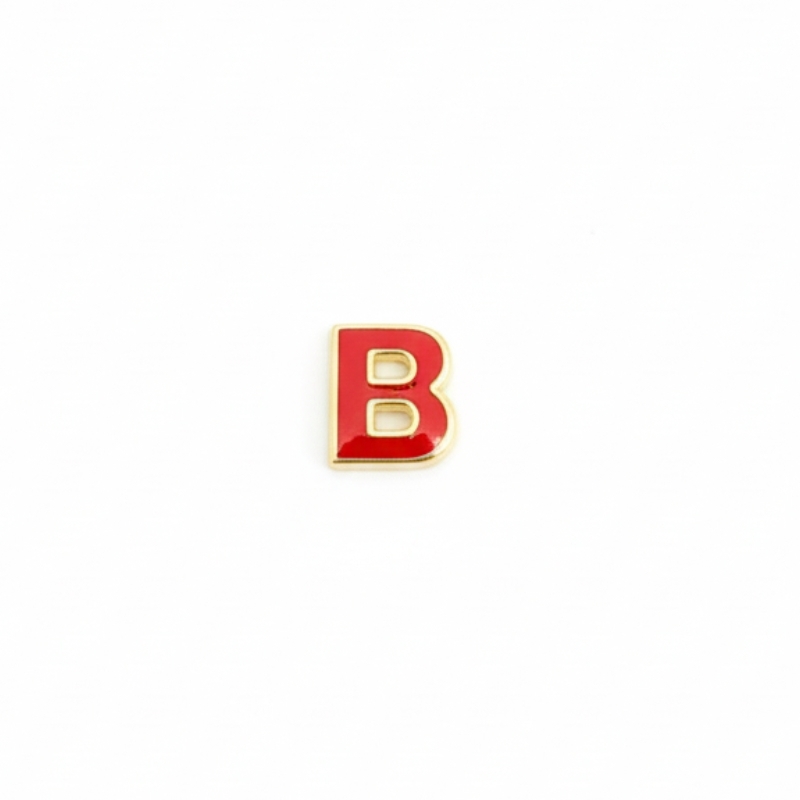 پلاک طلا 18 عیار حرف B قرمز