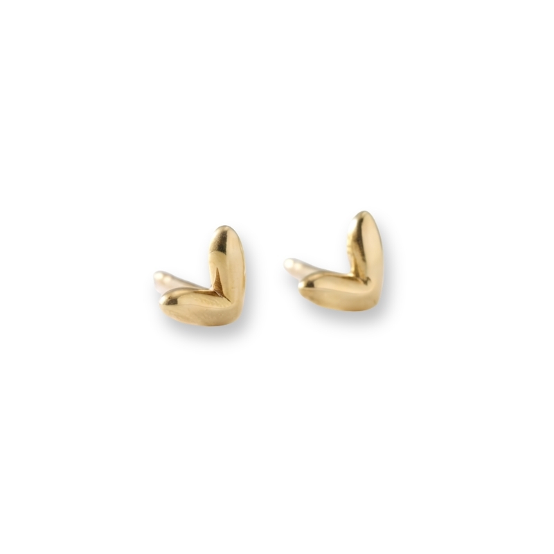 گوشواره طلا 18 عیار میخی قلب مینیمال ائورا - تصویر 2