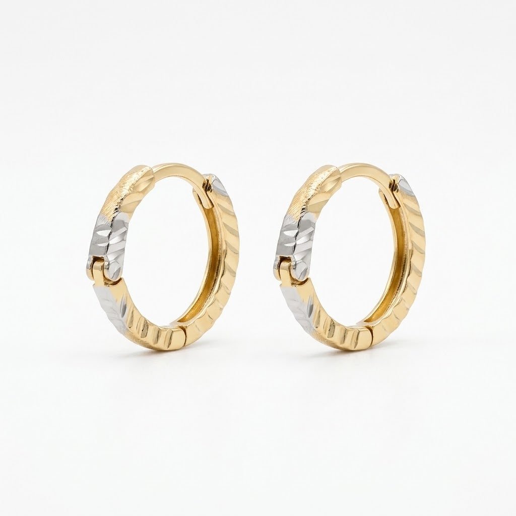 گوشواره طلا 18 عیار حلقه ای طرح امگا جوزا