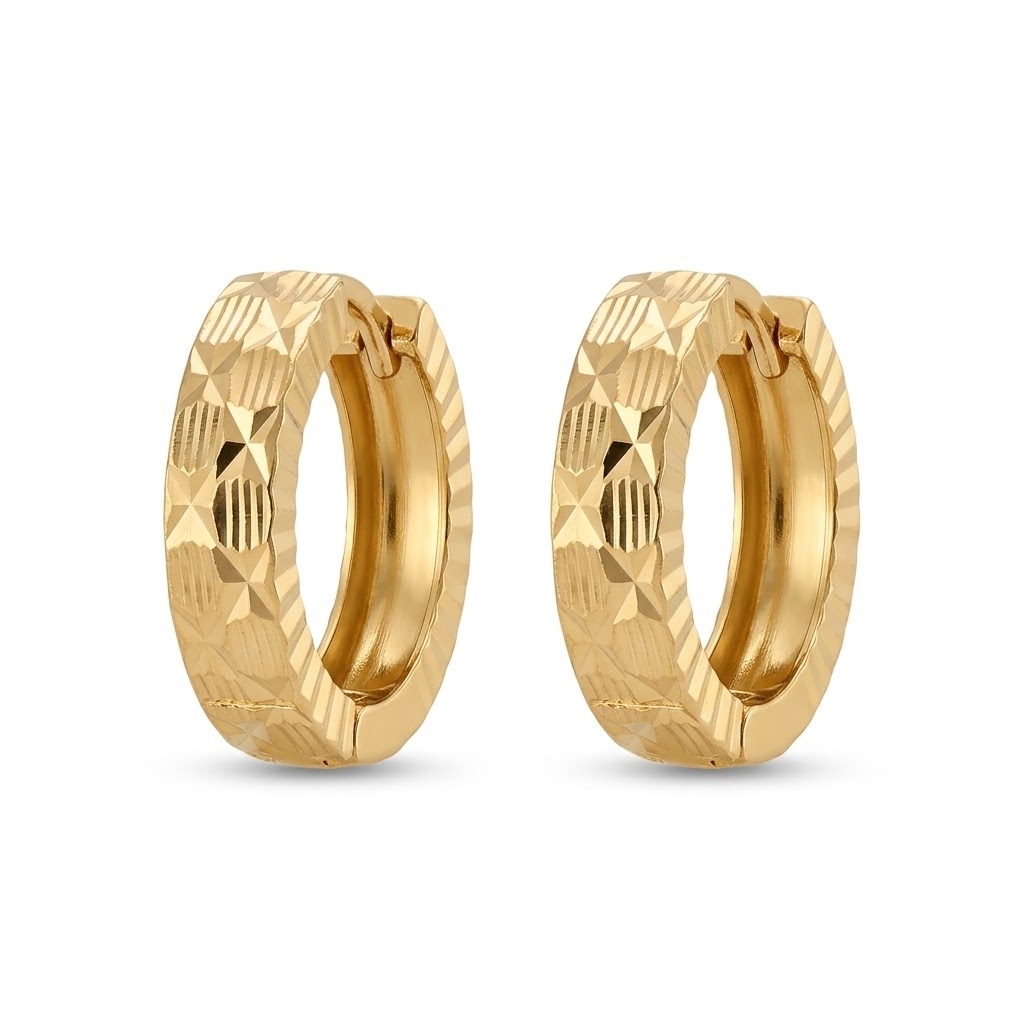 گوشواره طلا 18 عیار حلقه ای طرح امگا شبنم