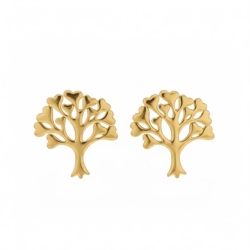 گوشواره طلا 18عیار درخت و قلب