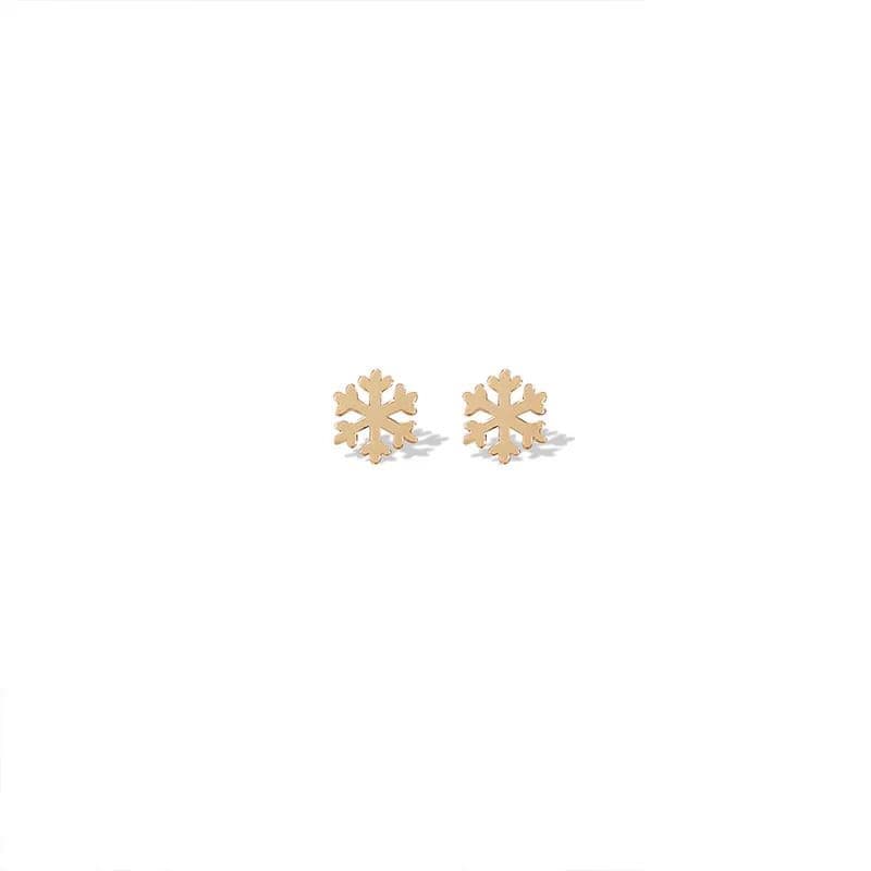 گوشواره طلا 18عیار طرح برف ساده - تصویر 2