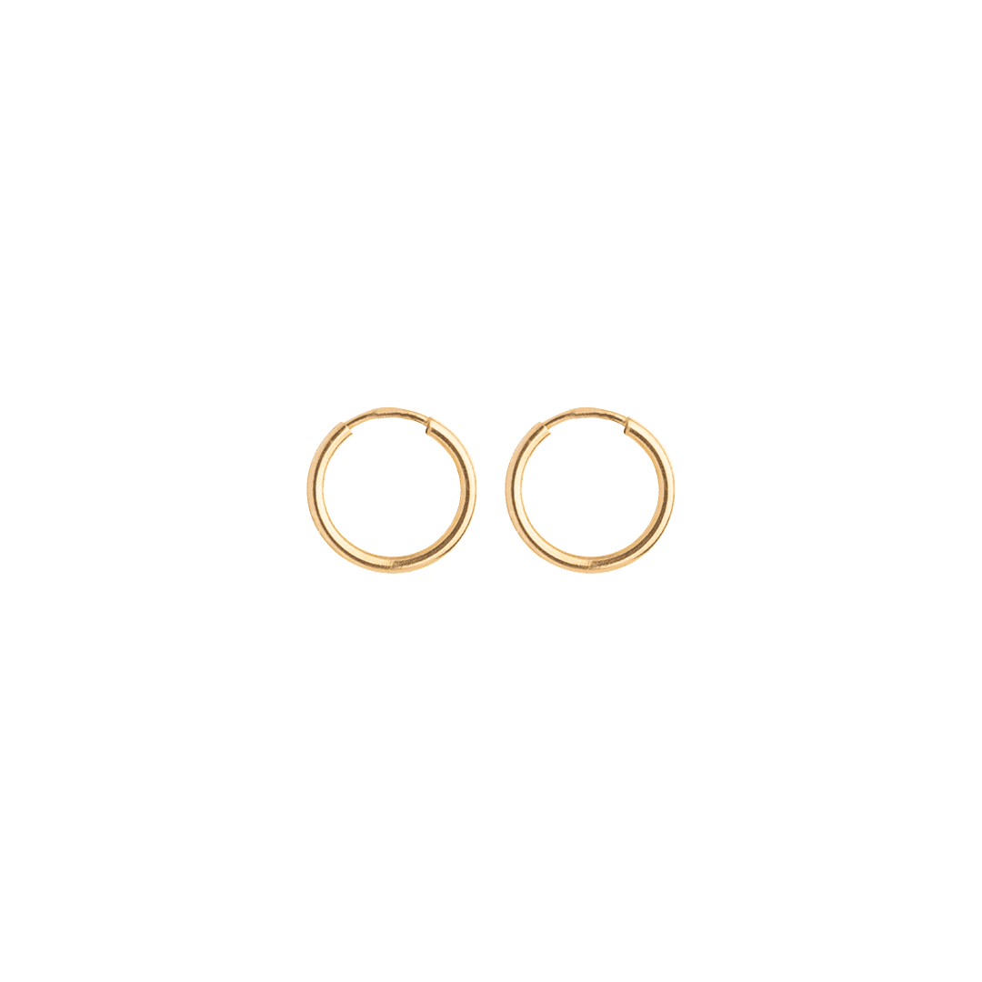 گوشواره حلقه ای طلا 18عیار کوچک قطر 1 سانت - تصویر 3