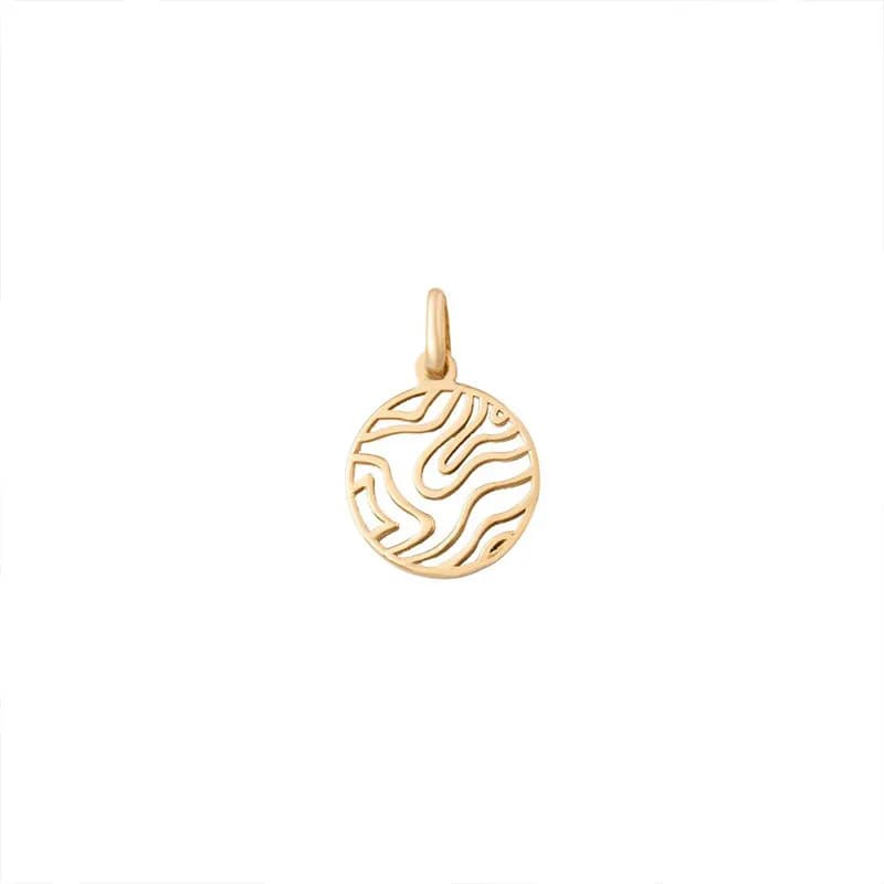 *پلاک دایره اسلیمی توپوگرافی طلا 18 عیار