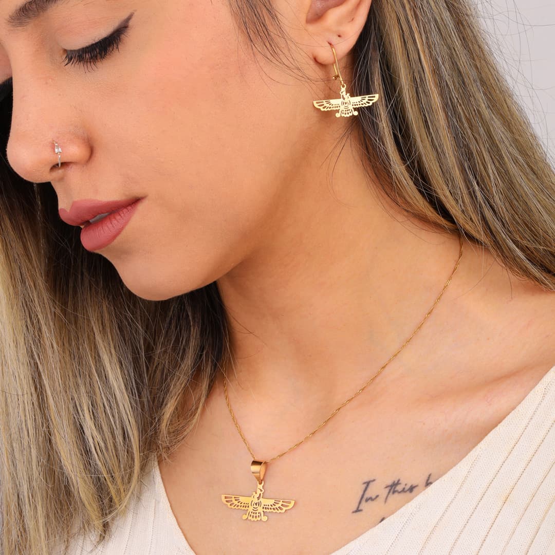 گوشواره فروهر طلا 18 عیار - تصویر 1