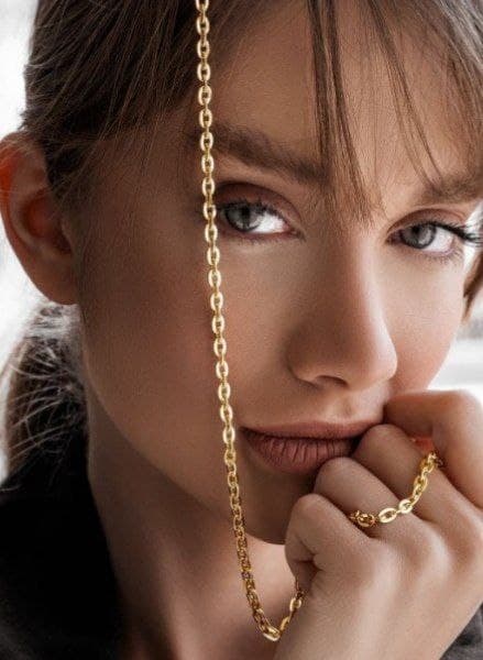 زنجیر طلا 18 عیار طرح هرمس 50 سانت - تصویر 1