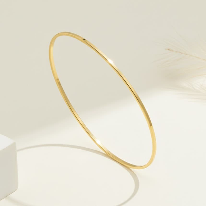 النگو آیینه ای کم اجرت دست اول(نو) طلا 18 عیار قطر 2 میل سایز 2 - تصویر 6