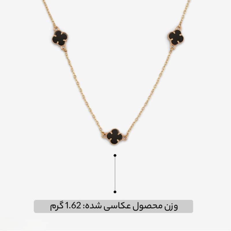 گردنبند طلا 18 عیار ونکلیف 3 تایی مشکی - تصویر 3
