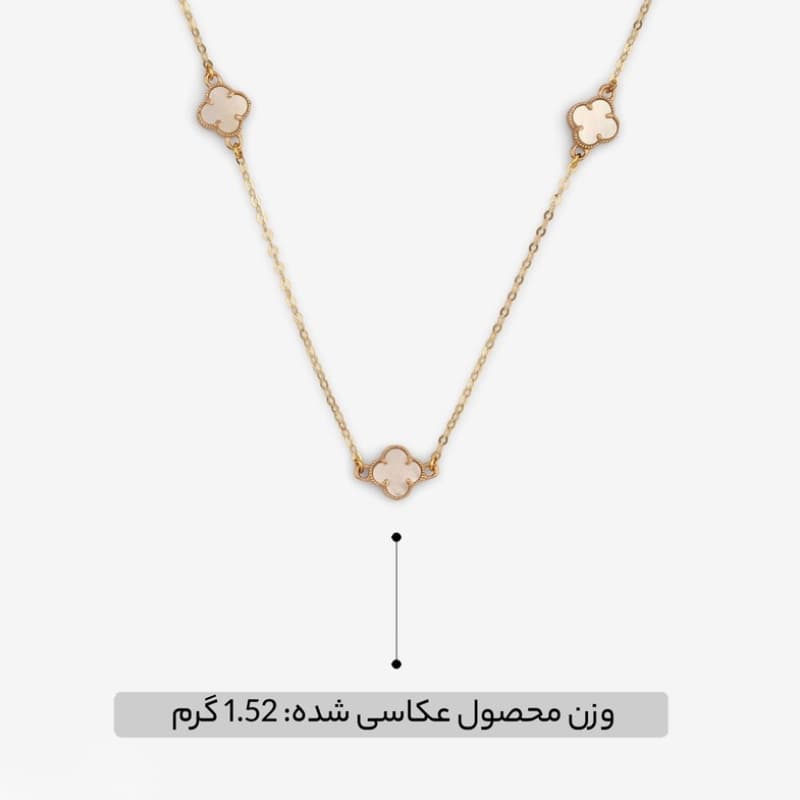 گردنبند طلا 18 عیار ونکلیف 3 تایی سفید - تصویر 6