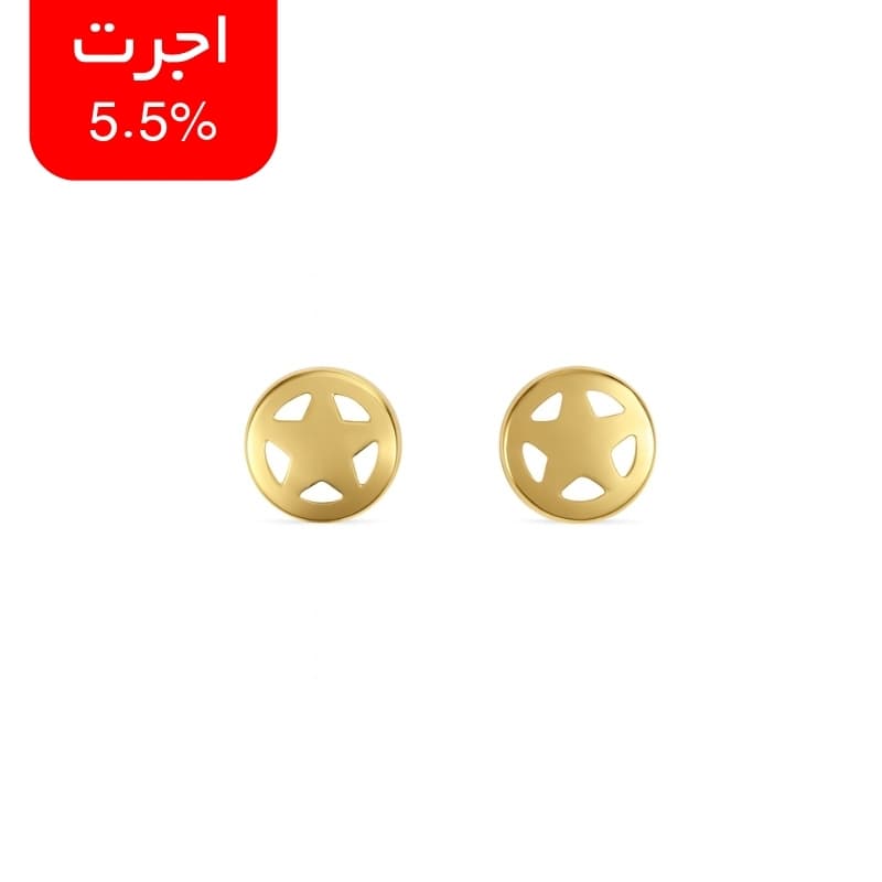 گوشواره میخی طرح ستاره درخشان طلای 18 عیار