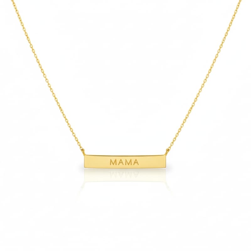 گردنبند طلا 18 عیار طرح مادر Mama مینیمال