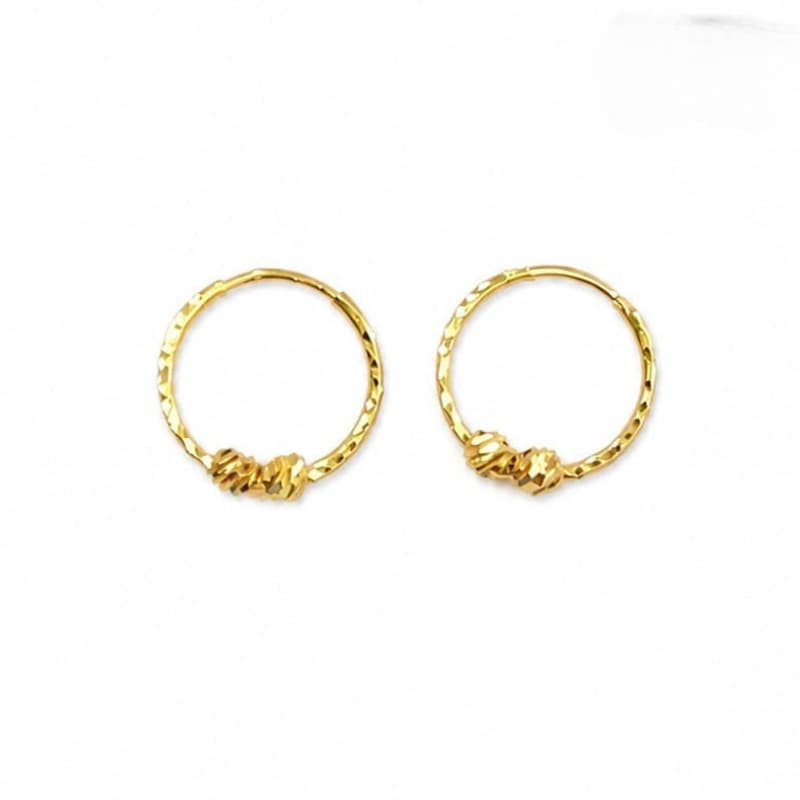 گوشواره طلا 18 عیار حلقه ای دو البرنادو مینی