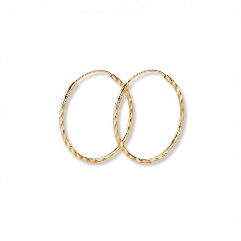 گوشواره طلا 18 عیار حلقه ای ساده پیچک سایز 1.5