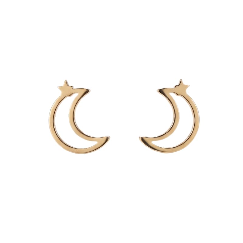 گوشواره طلا 18 عیار میخی مینی ماه