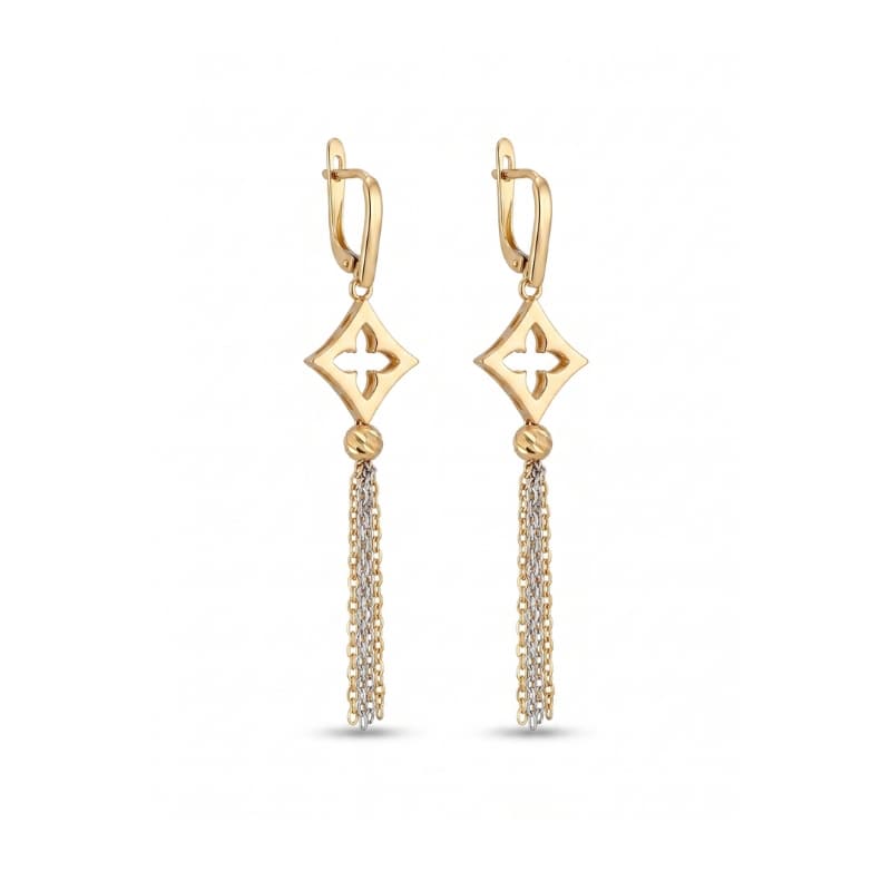 گوشواره طلا 18 عیار چهارپر کلاسیک
