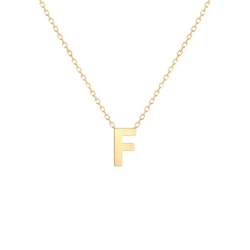گردنبند طلا 18 عیار طرح حرف F با فونت ساده