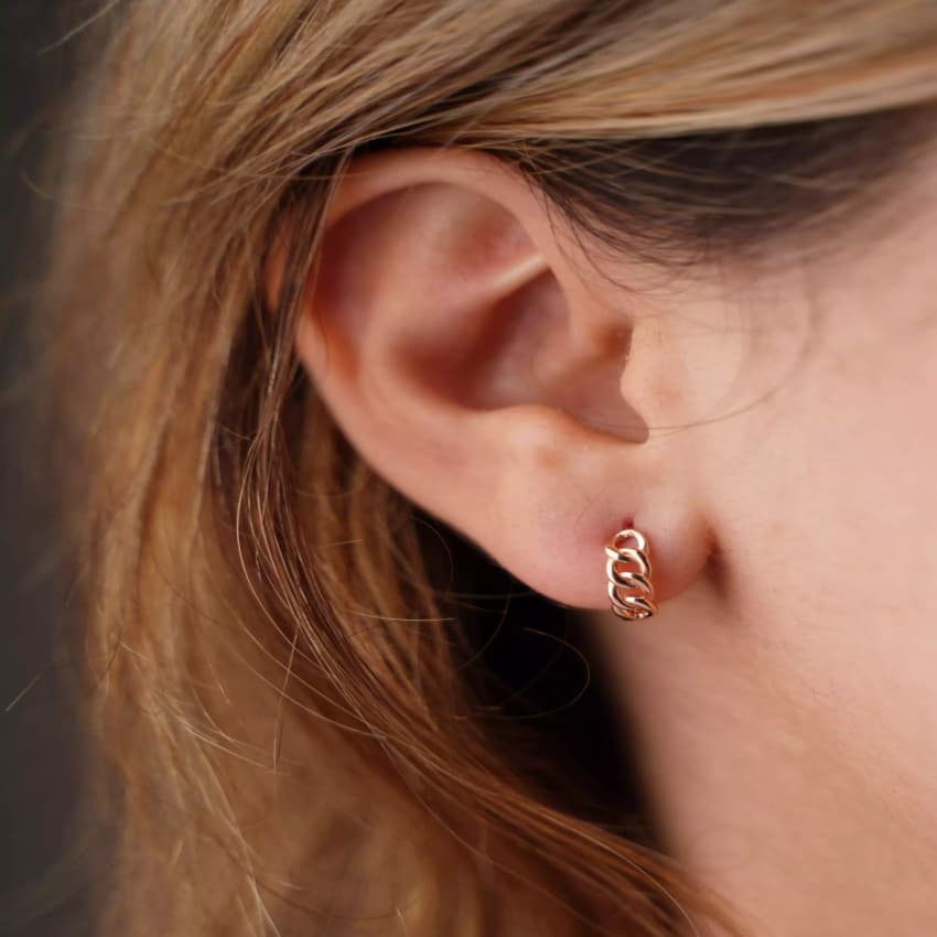 گوشواره حلقه ای کارتیه طلا 18 عیار
