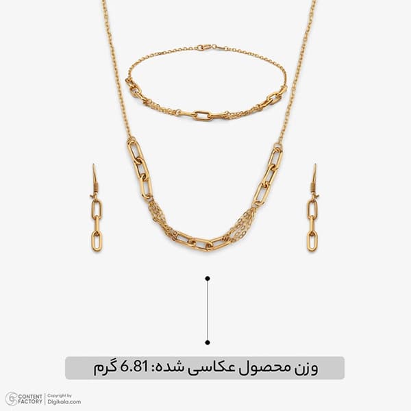 نیم ست طلا 18 عیار زنانه مدل قلمدون فلامینگو کد 8755