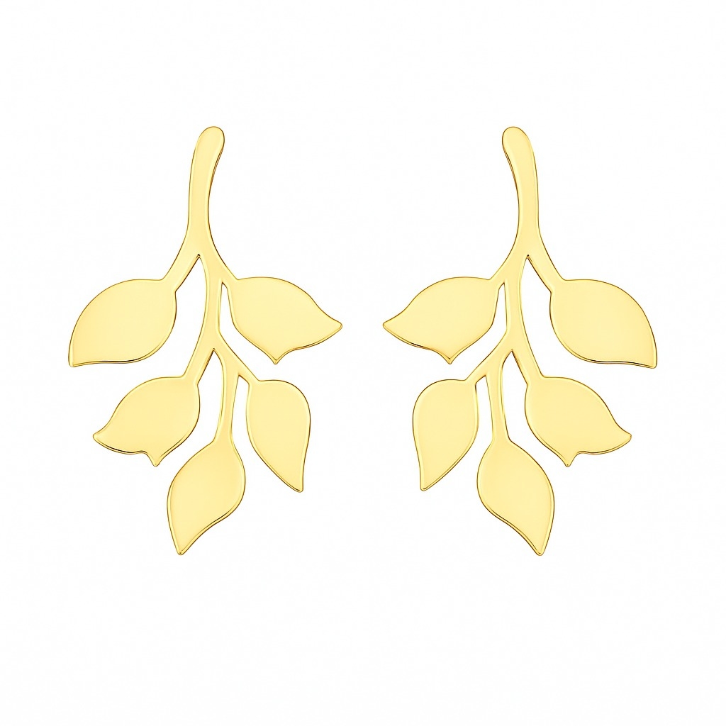 گوشواره طلا 18 عیار گلبرگ بنفشه