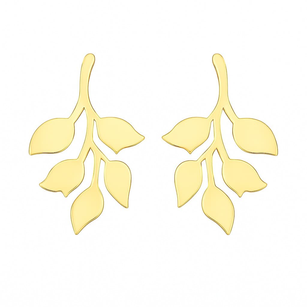گوشواره طلا 18 عیار گلبرگ بنفشه