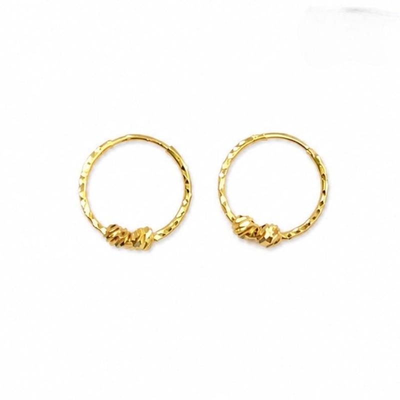 گوشواره طلا 18 عیار حلقه ای دو البرنادو مینی