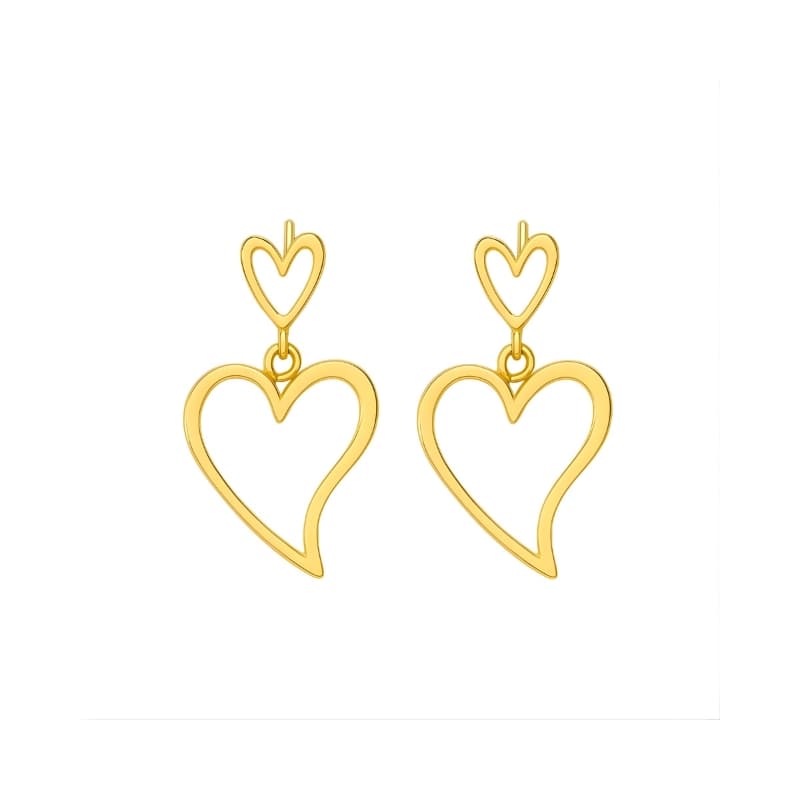 گوشواره طلا 18 عیار قلب لاوا
