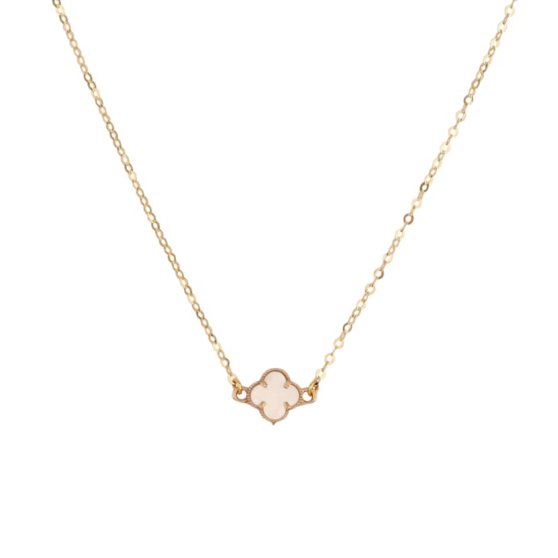 گردنبند طلا 18 عیار ونکلیف تکی سفید