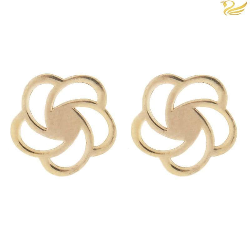 گوشواره طلا 18عیار طرح گل دورانی
