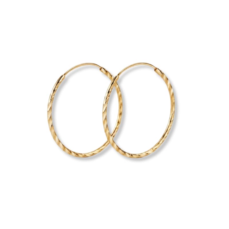 گوشواره طلا 18 عیار حلقه ای ساده پیچک