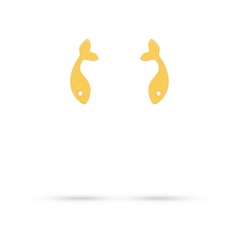 گوشواره طلا 18 عیار میخی ماهی کوچولو