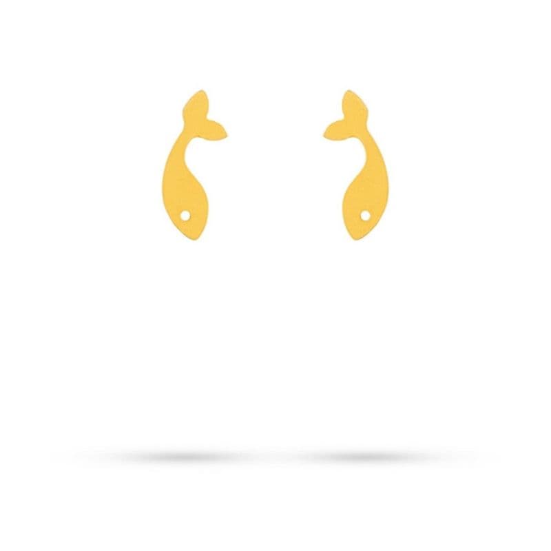 گوشواره طلا 18 عیار میخی ماهی کوچولو