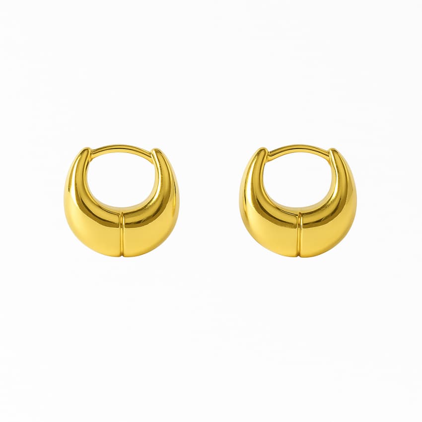 گوشواره طلا ۱۸ عیار مدل حلقه ضخیم