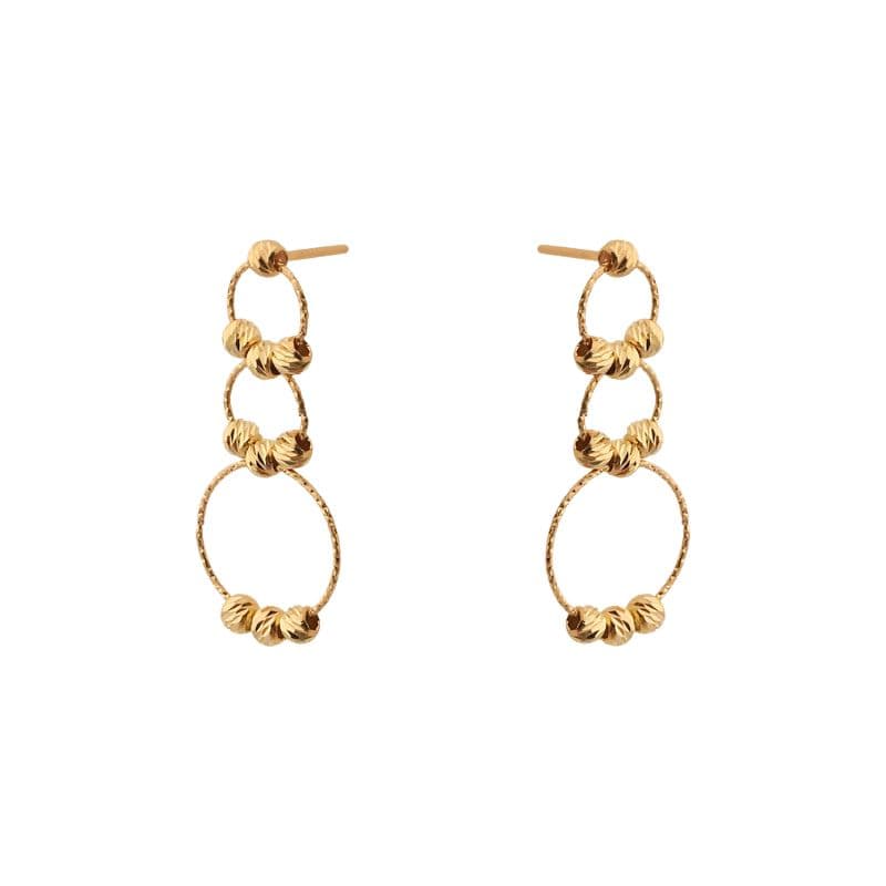 گوشواره طلا 18 عیار طرح 3 حلقه البرنادو
