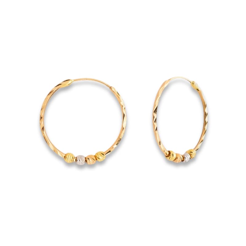 گوشواره طلا 18 عیار حلقه ای 4 البرنادو رنگی