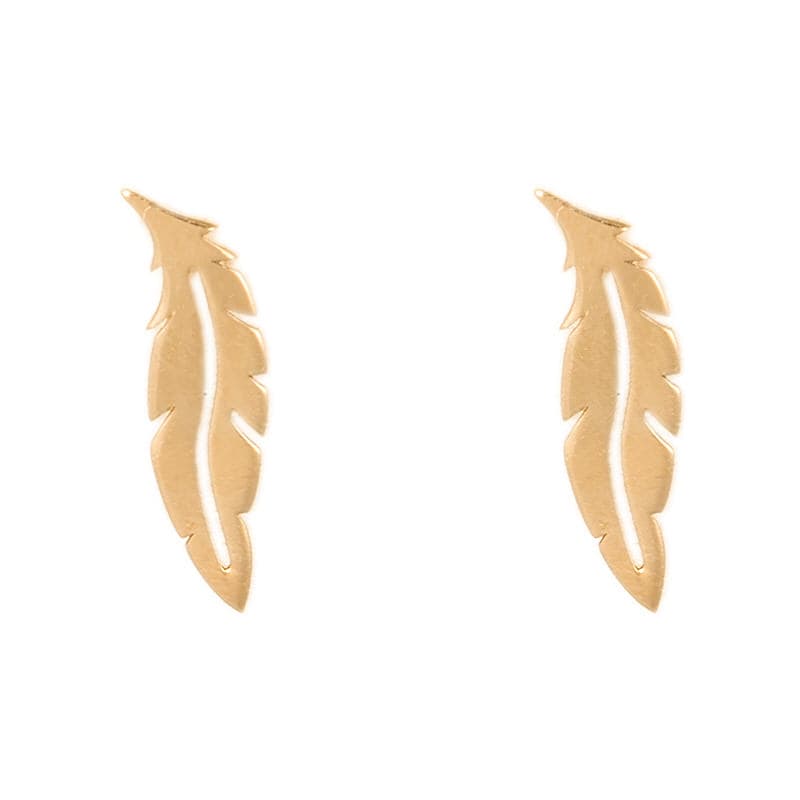 گوشواره طلا 18 عیار طرح پر قو